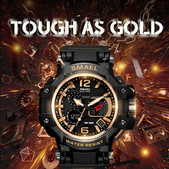 SMAEL Brand Men kwarcowy zegarek cyfrowy męskie zegarki sportowe S Shock męski zegar Relogios męskie LED wodoodporny zegarki na rękę 1509 tanie i dobre opinie Dual Display Wristwatches Quartz Wristwatches Alarm Back Light Water Resistant Rattrapante Multiple Time Zone Chronograph Perpetual Calendar Shock Resistant Stop Watch Complete Calendar Auto Date LED display SMAEL Brand Men kwarcowy zegarek cyfrowy męskie zegarki sportowe S Shock męski zegar Relogios męskie LED wodoodporny zegarki na rękę 1509 tanie i dobre opinie Dual Display Wristwatches Quartz Wristwatches Alarm Back Light Water Resistant Rattrapante Multiple Time Zone Chronograph Perpetual Calendar Shock Resistant Stop Watch Complete Calendar Auto Date LED display