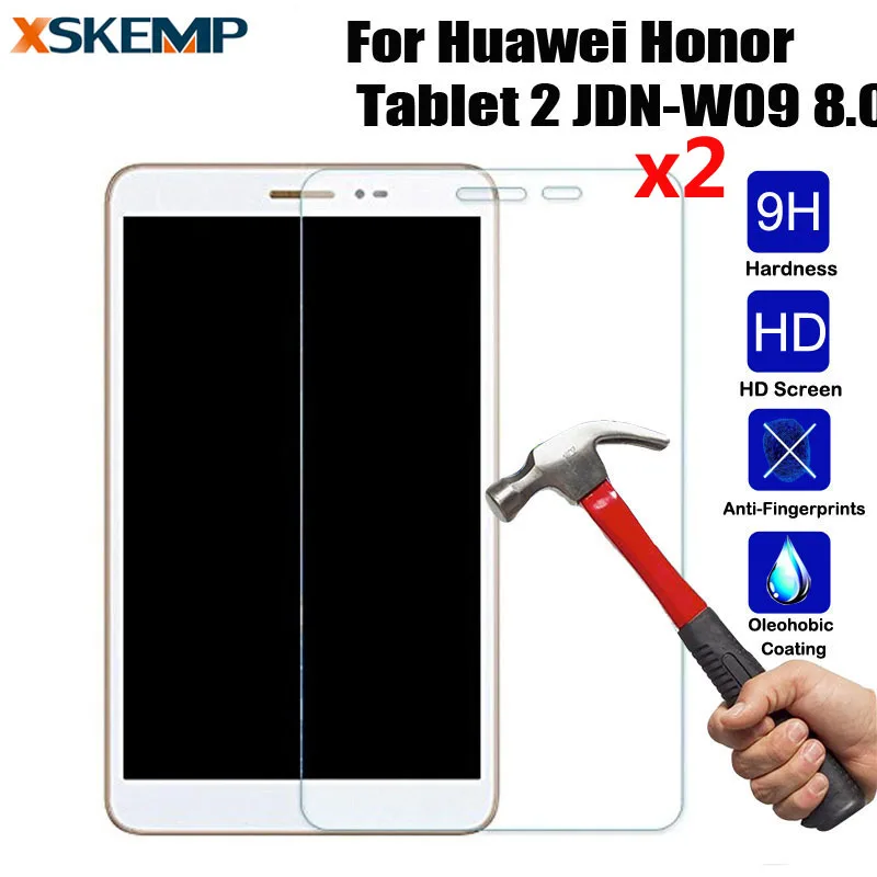 XSKEMP 2Pcs/Lot Ultra Thin Tempered Glass Screen Protector For Huawei Honor Tablet 2 JDN-W09 8.0 Scratch-Resistant Film | Мобильные