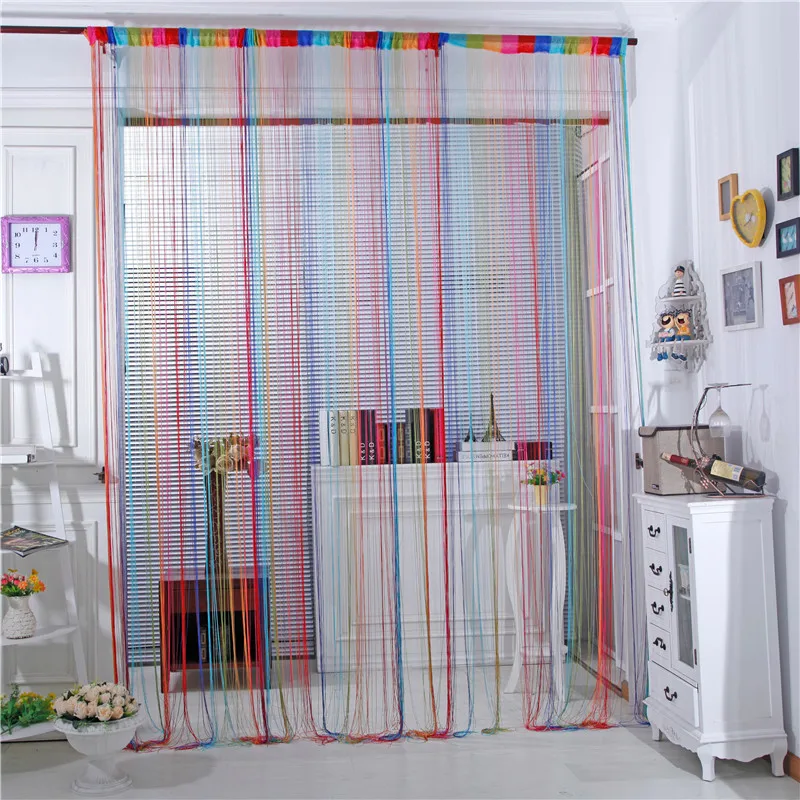 

Good Quality Multi Color String Curtains Home Decor Door Window Curtain Colorful