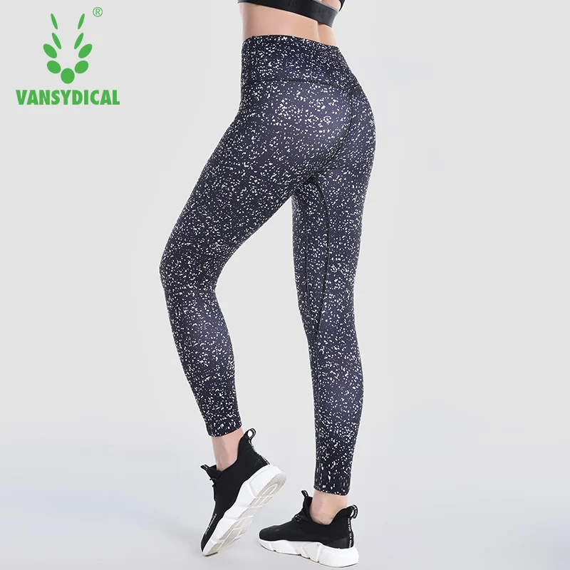 Vansydical 2018 штаны для йоги с принтом компрессионные колготки фитнеса дышащие бега