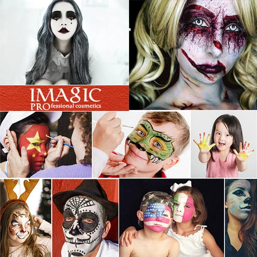 Краска для лица, тела, масляная краска, тату, искусство IMAGIC, 12 цветов, пигмент, макияж на Хэллоуин, вечеринка, нарядное платье, клоун, краска для макияжа