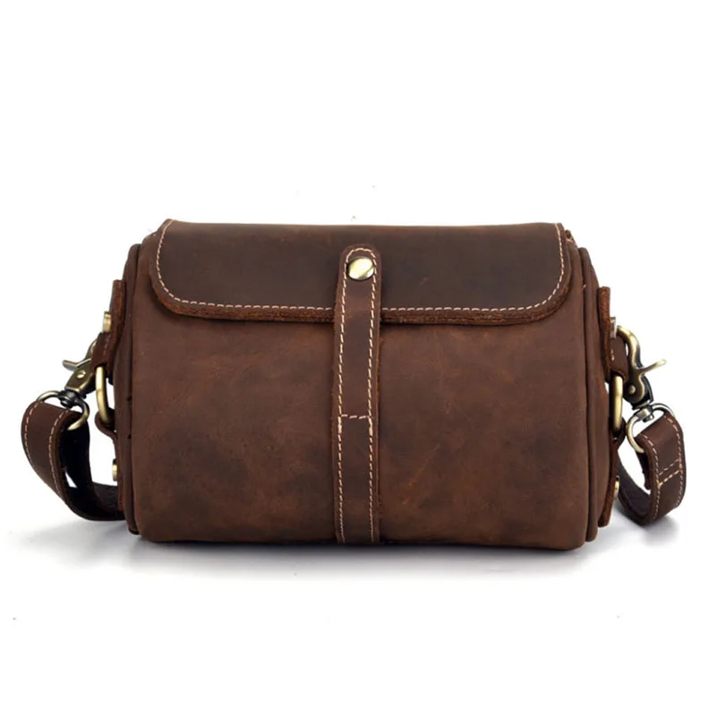 

New Crazy Horse Leather Vintage Cross Body Messenger Shoulder Business Casual Bag Multi -function Bags