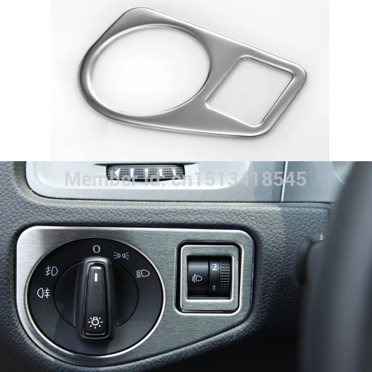 Stainless Steel Car headlight switch button Cover shield decoration frame sticker car accessories For Volkswagen VW Golf 7 MK7