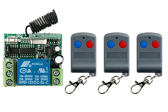 

latest DC12V 10A 1CH RF Remote Control Switch System 3X Transmitter + 1 X Receiver 1ch relay smart home z-wave