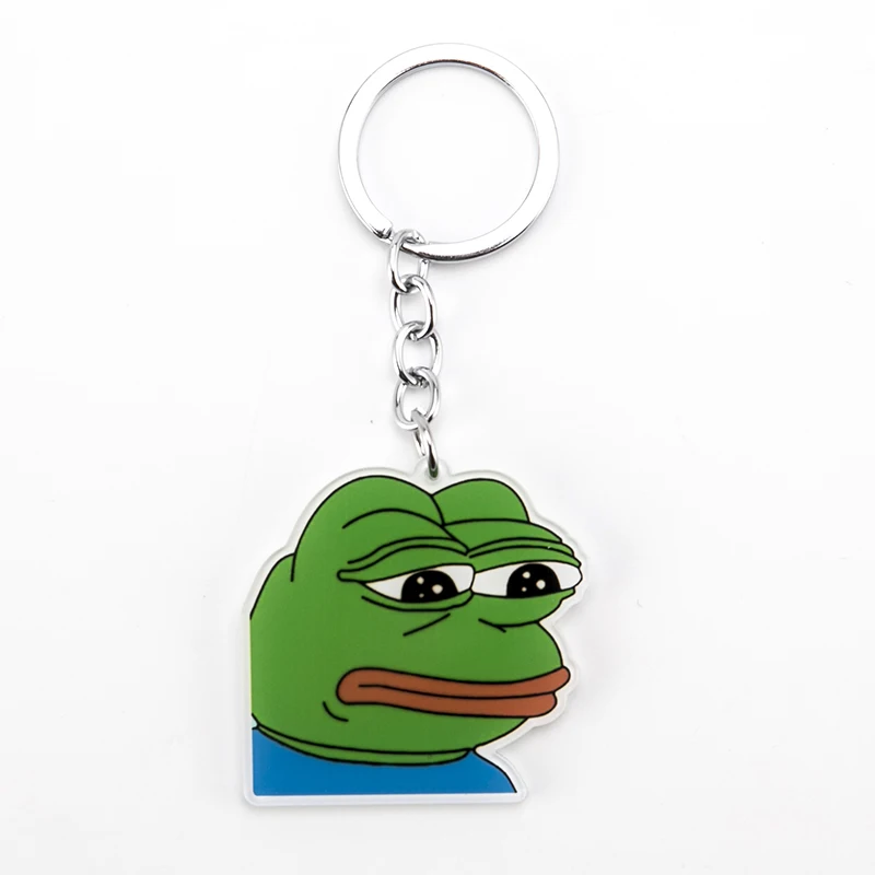 Зеленая лягушка Pepe, брелок для ключей, на ощупь, плохой человек, брелок для ключей, для мужчин и женщин, на ощупь, хороший человек, поп-культура, лягушка, ювелирное изделие, брелок