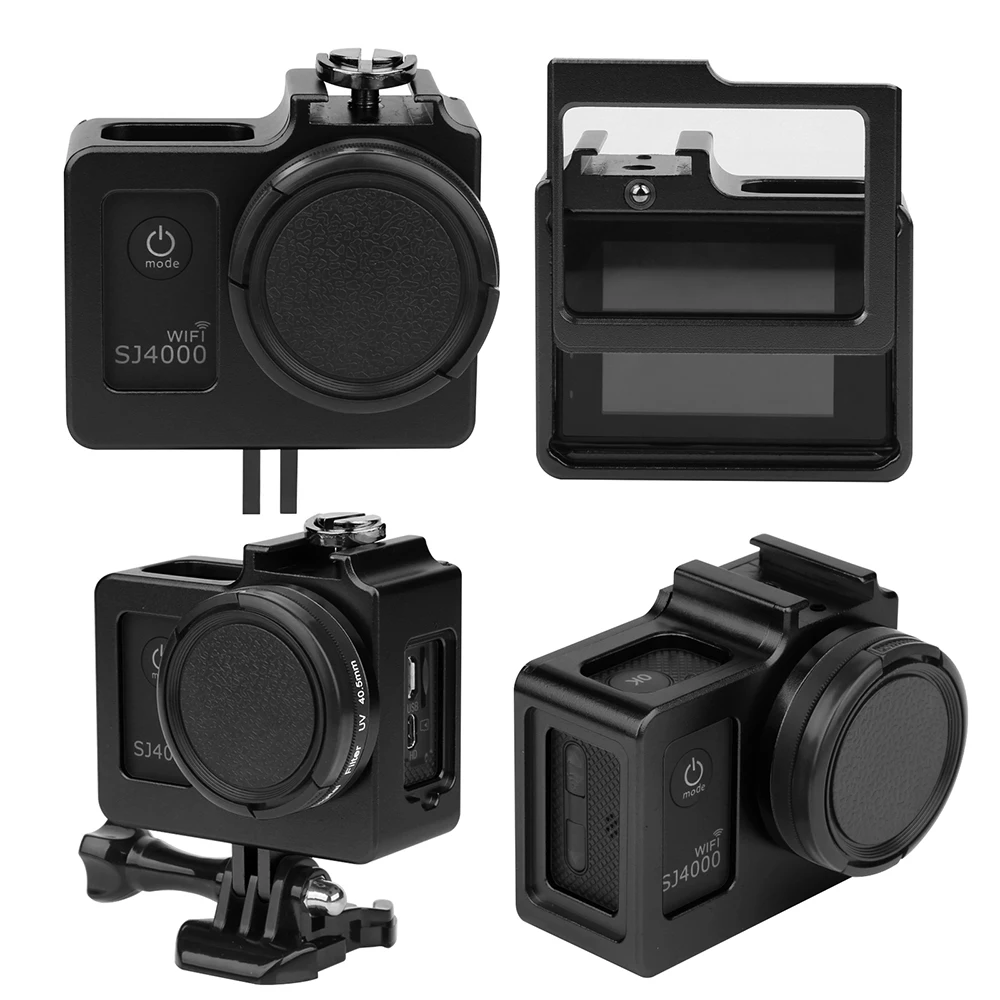Защитный чехол SHOOT с металлической рамкой для SJCAM SJ4000 УФ фильтром WIFI/SJ6000/SJ7000/H9