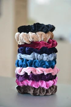 10 pcs/lot Luxurious Soft Feel Velvet Hair Scrunchie Ponytail Donut Grip Loop Holder Stretchy Hair band