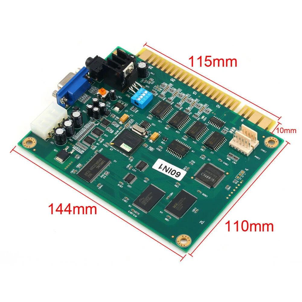 60 в 1 легко Установка выход CGA VGA мультикор PCB вертикальный смешная игра доска платьице с классическими горизонтальными прочный для Аркада Jamma