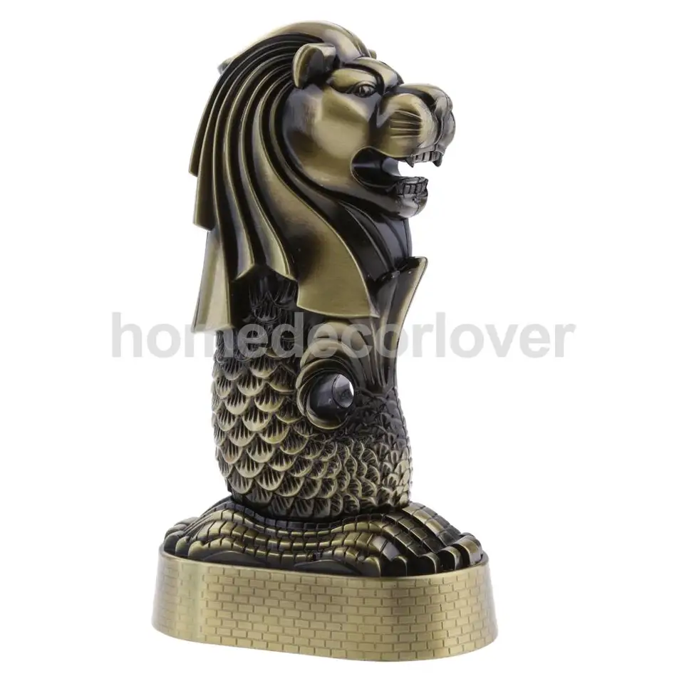 銅製:岩上ライオン置物 銅器 岩に立つライオン 美術品 置物 オブジェ 美品Ψ