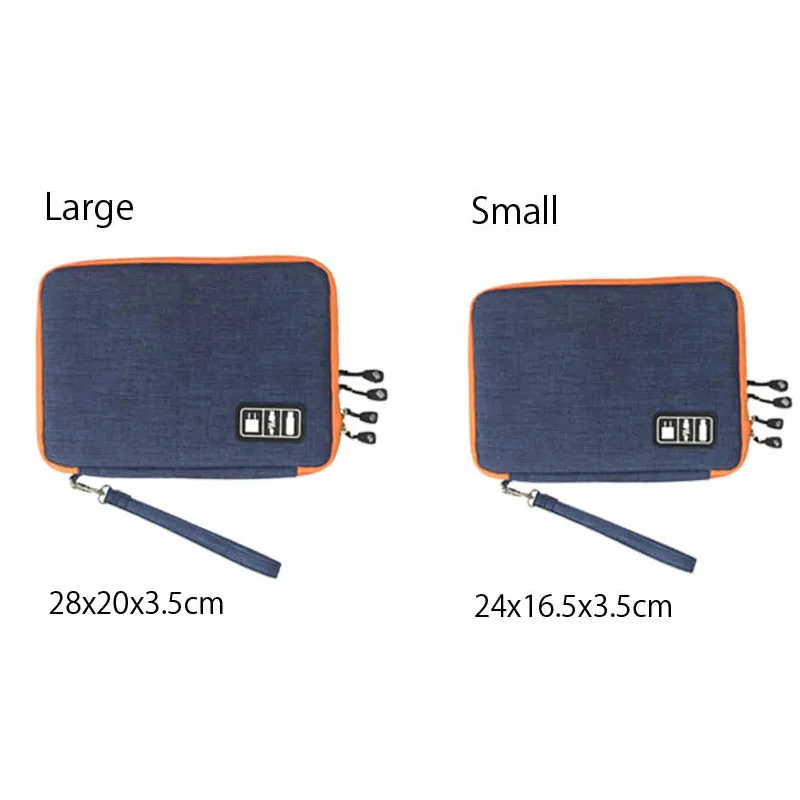 طبقة مزدوجة كابل الرقمية حقيبة التخزين الالكترونية المنظم حقيبة السفر المحمولة ل USB سماعة الأجهزة