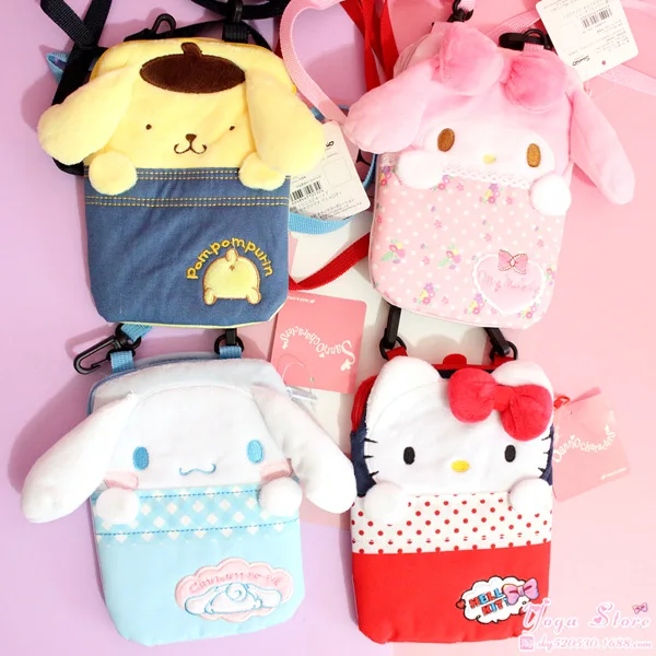 

Hello Kitty My Melody Big Ears Cinnamoroll dog cartoon shoulder bag diagonal package For Girls Kids Lover Best Gift