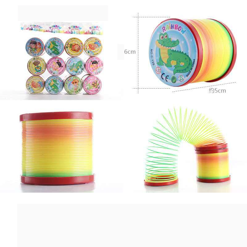 kaleidoscope Rainbow Classic Toy Colorful Circle Folding Plastic Spring Coil   Children's Creative Educational Toys,3 Sizes