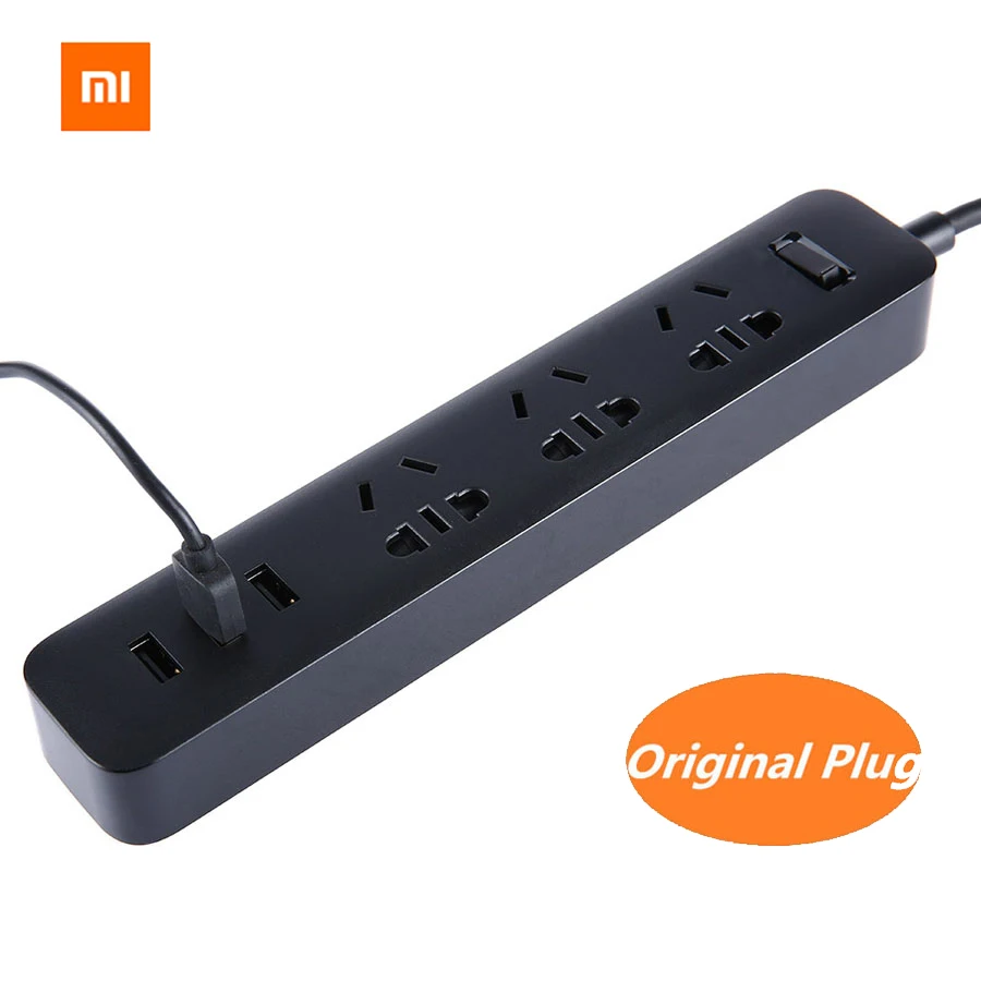 Pаспродажа Оригинальный XiaoMi 3 Mi Smart Plug адаптация мощность полосы с 3 USB расширение стандартный разъем 1 2A 3 розетки для телефона планшеты PC