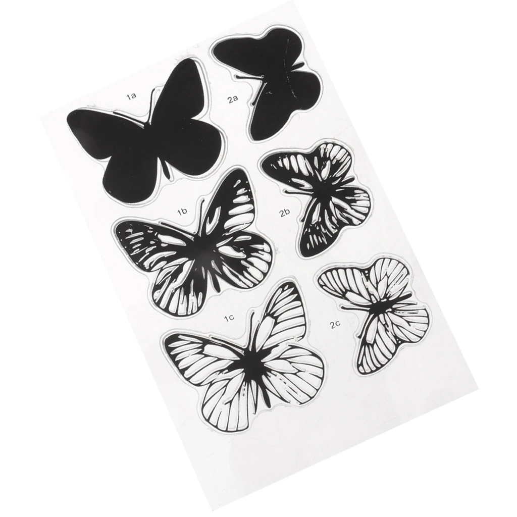 Butterfly Transparent Silicone Stamp Clear Stamps Embossing Stamp Seals for DIY Scrapbooking Card Diary Making Craft Stamps