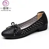 MUYANG MIE Mujer Sandalias nueva moda cuero genuino Sandalias planas mujeres zapatos de verano Casual mujer tamaño grande 35- 43 ► Foto 3/6