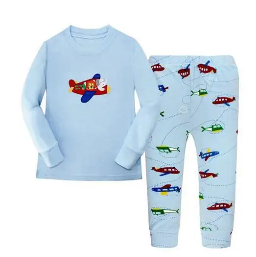 Новая одежда для сна для маленьких девочек детские пижамы с героями мультфильмов для мальчиков зимние пижамы с длинными рукавами Детская Хлопковая одежда футболка+ штаны, Ночной костюм