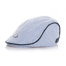 Новая хлопковая детская шапка, красивая полосатая шапочка, берет, аксессуары для мальчика 0-2 лет