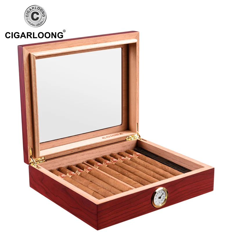  Cedar Wood Cigar Travel Humidor Box Portable Cigar Case W/ Humidifier Hygrometer Cigar Humidor Box 