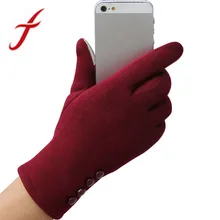 Feitong 2017 New Fashion Womens Winter 4 Buttons Touch Screen Gloves Sporting Warm Gloves Mittens Mittens Cashmere gants femme