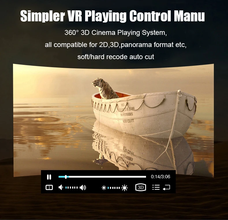 Smart Virtual Reality Head Mount 2K 2560*1440 HD Screen All in One VR Glasses 3D WIFI Private Theat