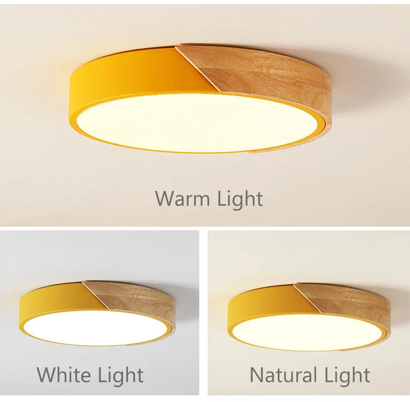 Modern led ceiling light with remote control Loft living room lights bedroom Nordic interior lighting home Wood led plafondlamp