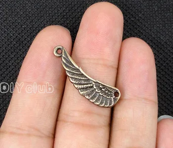 

60pcs-Antique Bronze Plated Angel Wing Connector Charms 29x10mm