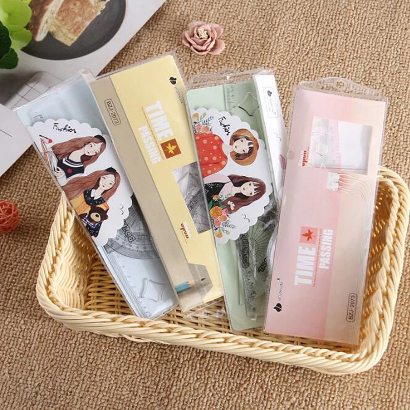

4Pc/Set Cute Ruler Plastic Ruler Rules For Patchwork Set Of Students Four Sets Of Ruler Set School Supplies Korean Stationery