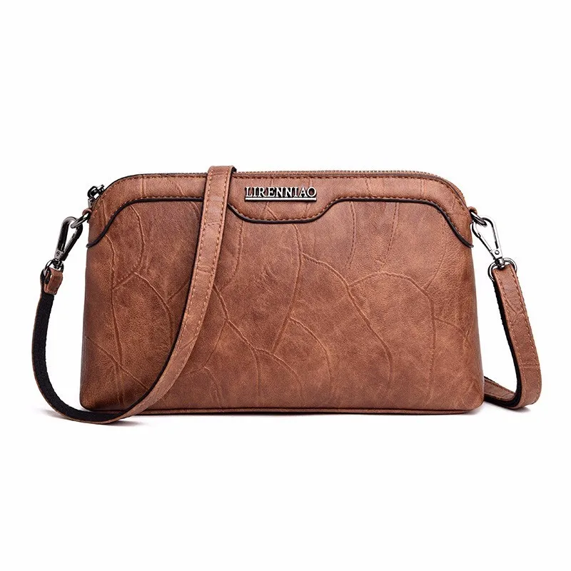 Женская сумка-мессенджер, Маленькая кожаная сумка на плечо, женская сумка, винтажная сумка для девушек, сумка-клатч для девушек - Цвет: brown