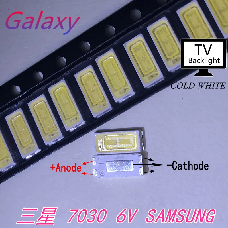 500/lot FOR repair Samsung tcl LCD TV LED backlight Article lamp SMD LEDs 7030 6V Cold white light emitting diode | Лампы и освещение