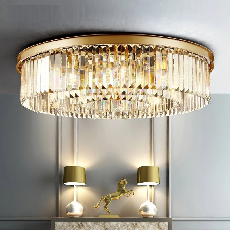 

Crystal ceiling lamp round modern living room LED lamp room decoration lamp