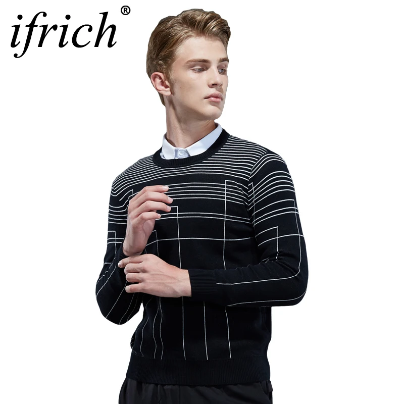#^Special Price Wool Designer Sweater Men O-Neck Pullover Brand Clothing 2018 Autumn Winter New Arrival Cashmere Men's Casual Striped Pull Men