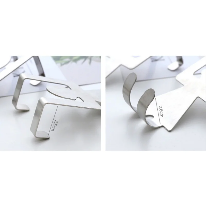 عشاق جديدة المقاوم للصدأ شكل خطاف 2 قطعة/المجموعة البيت مطبخ وعاء عموم شماعات تخزين الرف أداة