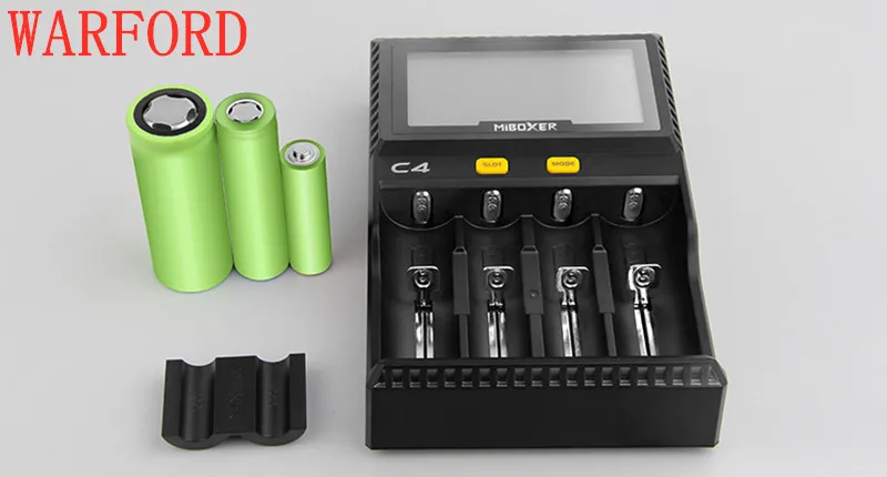 

Miboxer C4 Battery Charger Smart 4 LCD Slots for 10340 10440 AA AAA 14500 18650 26650 Battery Charger Universal Charger
