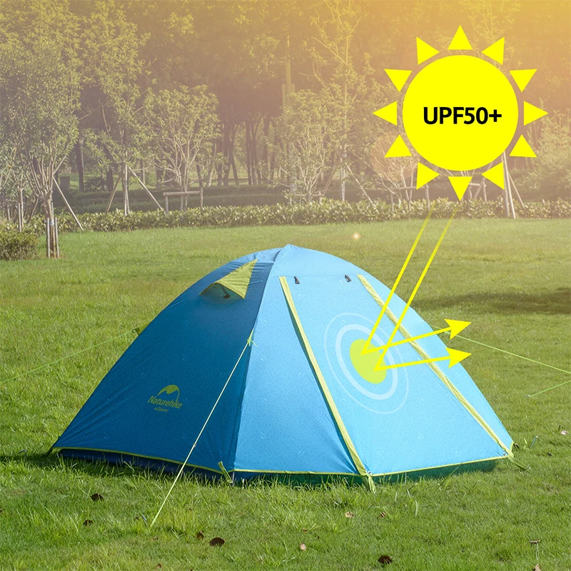 US $127.09 NatureHike P Series Classic Camping Tent 210T Fabric For 3 Persons UPF 50 NH18Z033P