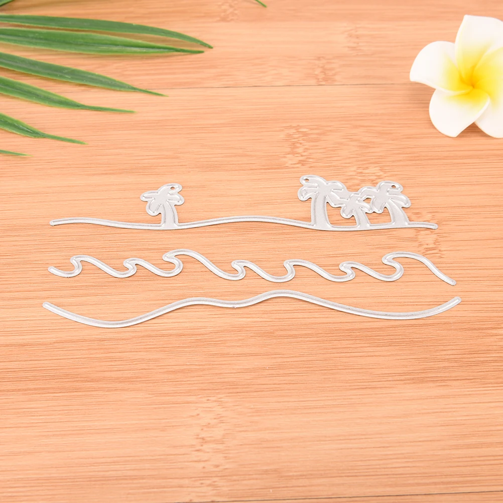 NEW 3Pcs/set Coconut Tree&Wave Metal Cutting Dies Scrapbooking Embossing Template Decorative DIY Photo Album Cutter Stencils