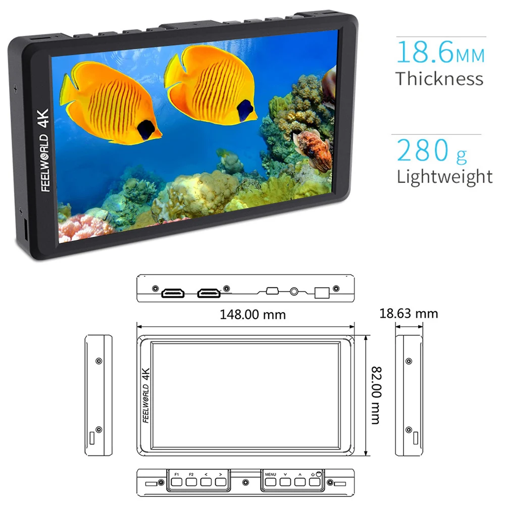 Feelworld F570 5 7 дюйма на камере DSLR полевой монитор 4K HDMI IPS Full HD 1920x1080 ЖК дисплей