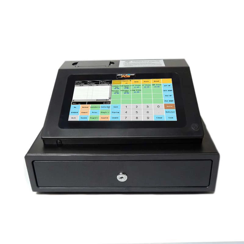 IPCR004 البرمجيات الحرة جميع في واحد POS شاشة تعمل باللمس للأجهزة ماكينة تسجيل المدفوعات النقدية تشمل درج للنقود + طابعة حرارية + الباركود ماسحة IPCR004 البرمجيات الحرة جميع في واحد POS شاشة تعمل باللمس للأجهزة ماكينة تسجيل المدفوعات النقدية تشمل درج للنقود + طابعة حرارية + الباركود ماسحة
