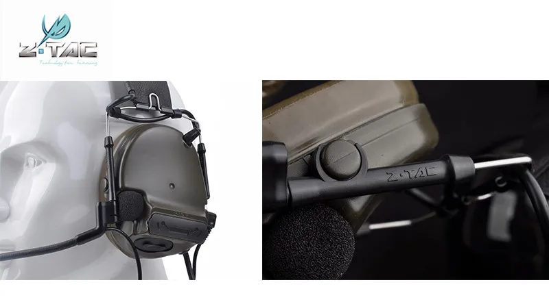 Fone de Ouvido com Cancelamento de Ruído Fone de Ouvido para Tiro e Caça Z-tac Tático Airsoft Aviação Peltor Comtac Iii Softair Ativo Z051 10 softair ativo fone de ouvido para tiro e caça z051