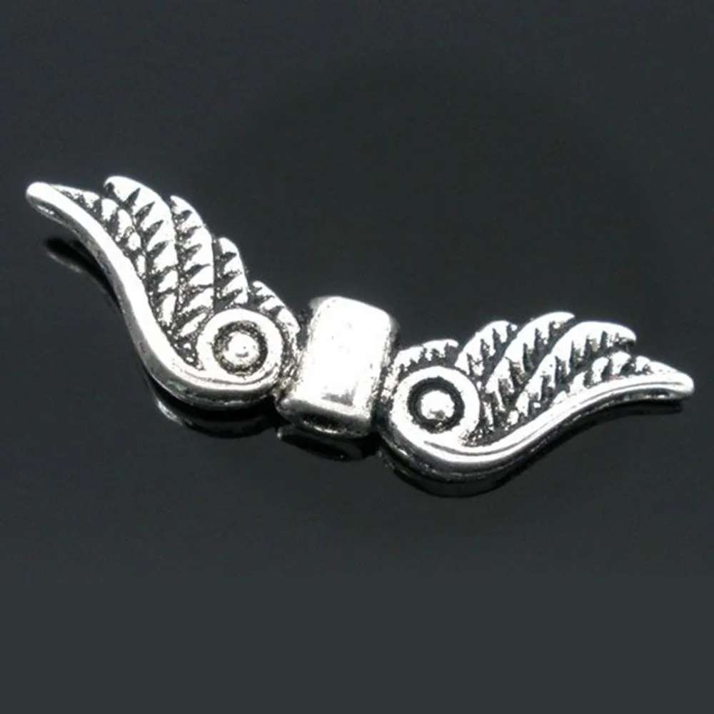 DoreenBeads 50 серебристого цвета цветная подвеска в форме ангельских крыльев