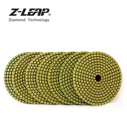 Z-LEAP 7 шт. 4 дюймов мокрой Diamond Polihsing Pad Гранит Мрамор бетона колесо для полировки камня абразивные инструменты