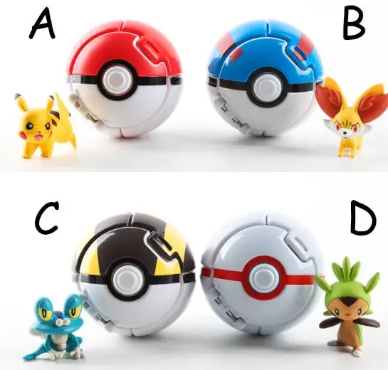 

Pokeball+1Mini Figure Anime pokemones pikachuedchus Chespin Fennekin Froakie Figures Action Figure Collection Kids toy