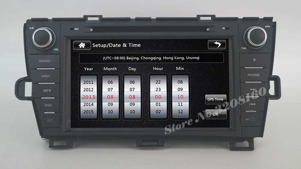 Best 2din 8" Car DVD Player for Toyota Prius 2008 - 2014 with Radio RDS BT swc GPS free map 3G WIFI MP3 MP4 1080P Bluetooth call swc 12