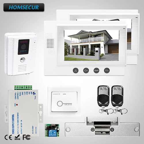 

HOMSECUR 7" Video&Audio Smart Doorbell+IR Night Vision for Home Security 1C2M: TC011-W Camera (White)+TM701-W Monitor (White)