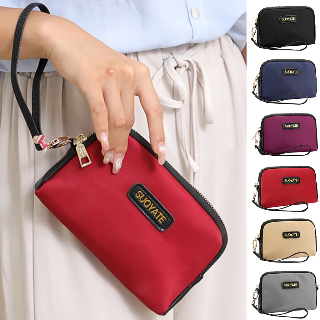 2019 Men Women Nylon Waterproof Solid Colors Coin Purse Mobile Phone Bags Long Wallet Handbags monederos para mujer 50 | Багаж и сумки