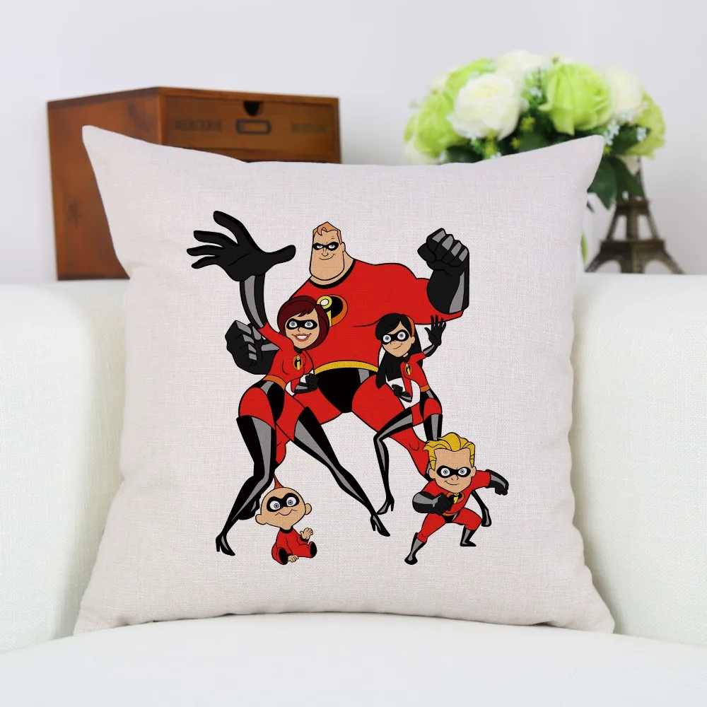 America Anime Incredibles 2 Print Cushion Cover Sofa Chair Linen Home Seat Decorative Pillow Case New Square Shape B-049 | Дом и сад