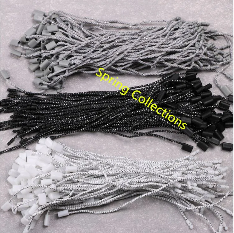 

500pcs Dia.0.2cm Garment Tags Hang String plastic Snap Lock Pin Loop Fastener Hook Ties Accessories Whole L=18CM