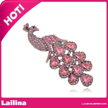 

Gorgeous Crystal Rhinestone Peacock Bird Fashion Jewelry Pin Brooch Rose
