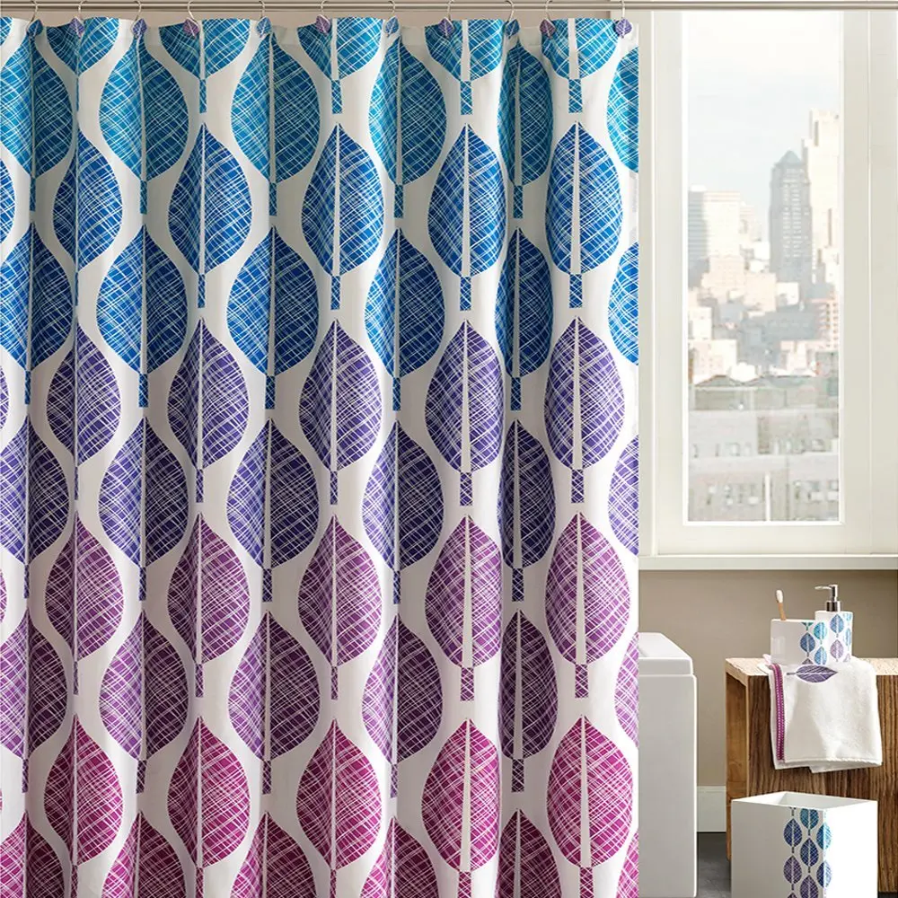Centeral Park Shower Curtain,Mildew Resistant Polyester,Ombre Leaf for
