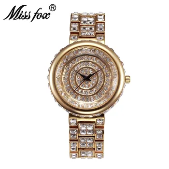 

Miss Fox Brand Luxury Crystal Quartz Watches Bayan Kol Saati Clock Lmitation Diamond Beauty Wrist Watch Reloj Mujer Relojes