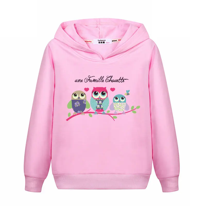 

Girls Cute Animal Family Owl Print Sweatshirt Casual Funny Cotton Top Clothes Cartoon Kawaii Kids Hoodies